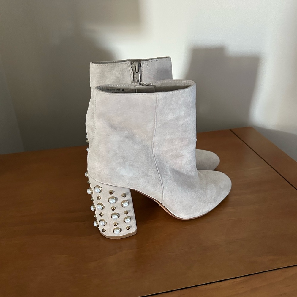 Steve Madden Pearl Studded Heel Booties